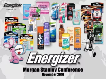 Morgan Stanley Conference  November 2010  Holdings, Inc.  Forward-Looking Statements  This document