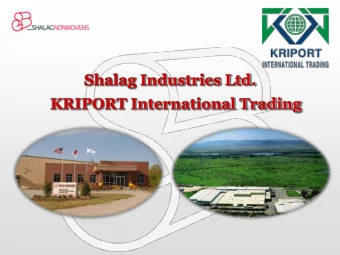 Shalag Industries Ltd.  KRIPORT International Trading Shalag Profile  A Carded Thermo and Air