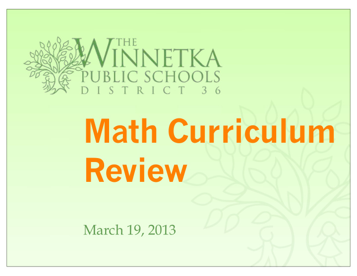math curriculum review