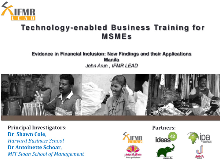 evidence in financial inclusion new findings and their