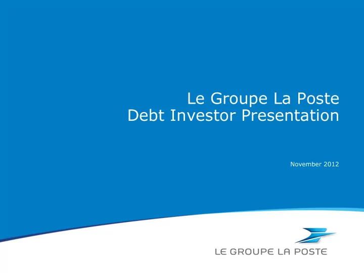 debt investor presentation