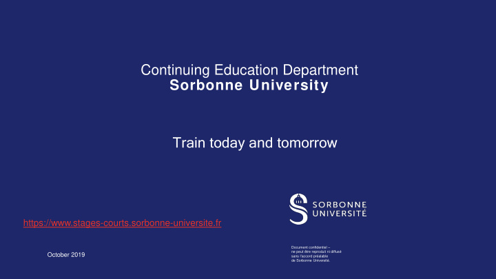 continuing education department sorbonne university train