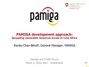 PAMIGA development approach:  Spreading renewable resources access in rural Africa