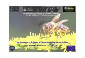 Neonicotinoids  Dr. JM Bonmatin (CNRS) France  2  2  Neonicotinod sales  in France  (in tonnes of
