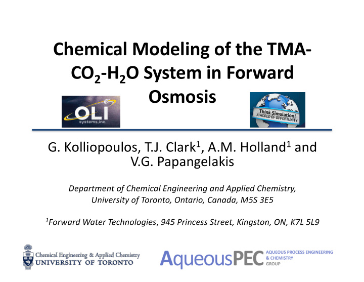 chemical modeling of the tma co 2 h 2 o system in forward