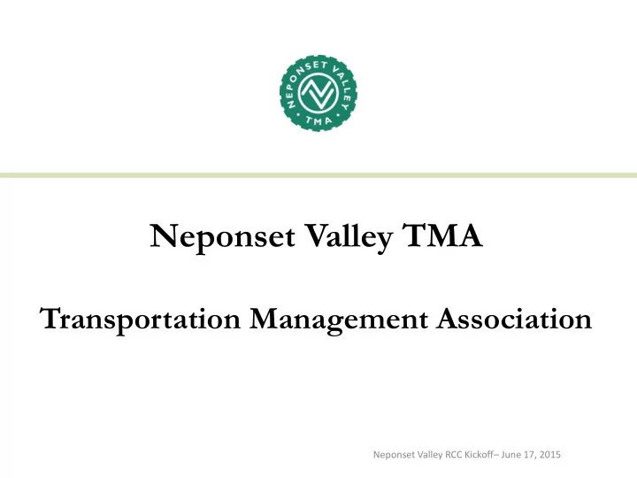 neponset valley tma
