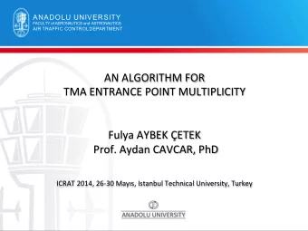 AN  ALGORITHM  FOR      TMA  ENTRANCE  POINT  MULTIPLICITY