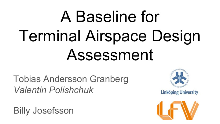 a baseline for terminal airspace design assessment