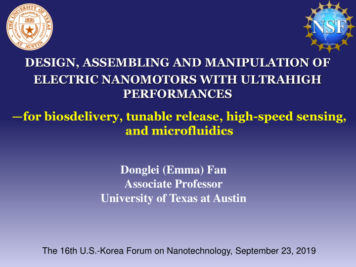 design assembling and manipulation of electric nanomotors