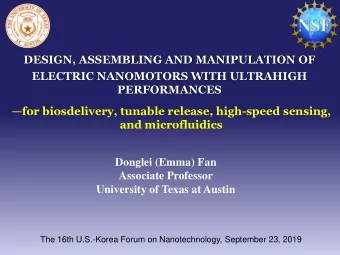 DESIGN, ASSEMBLING AND MANIPULATION OF  ELECTRIC NANOMOTORS WITH ULTRAHIGH  PERFORMANCES  for