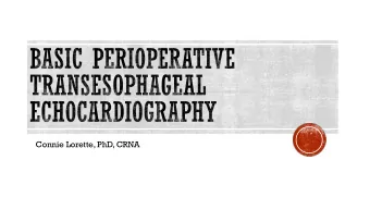 Connie Lorette, PhD, CRNA  Intraoperative monitoring  ASE/SCA assess 20 view  PTE assesses 11