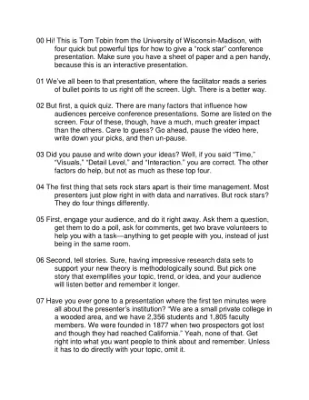 00 Hi! This is Tom Tobin from the University of Wisconsin-Madison, with  four quick but powerful