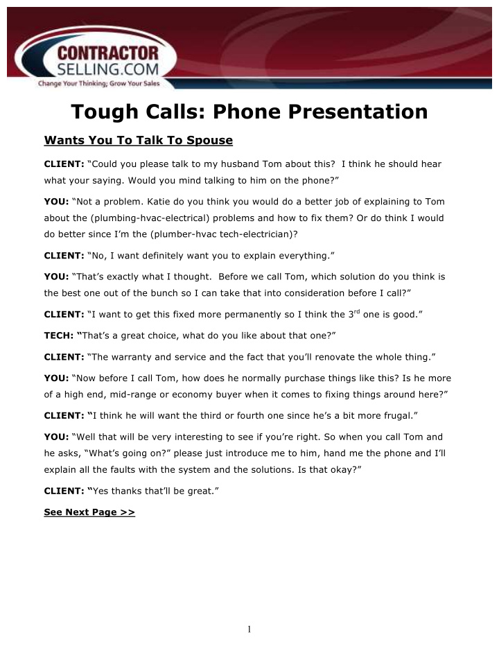 tough calls phone presentation