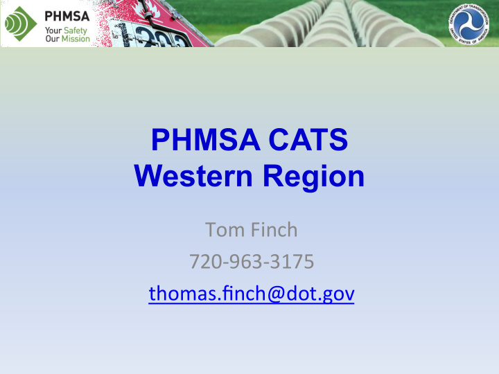 phmsa cats western region