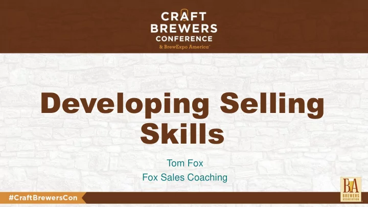 developing selling skills