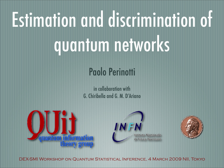 estimation and discrimination of quantum networks
