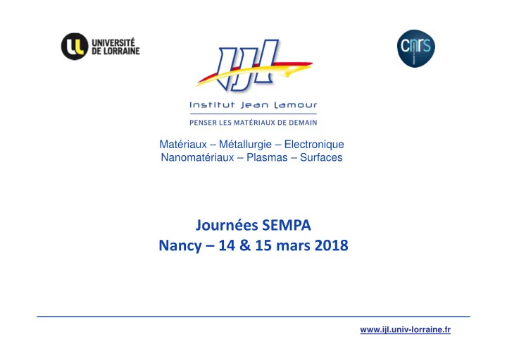 journ es sempa nancy 14 15 mars 2018