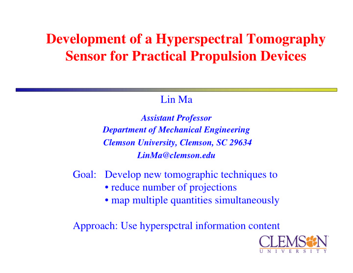 development of a hyperspectral tomography sensor for