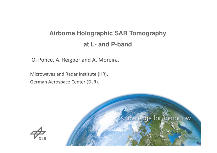 airborne holographic sar tomography at l and p band