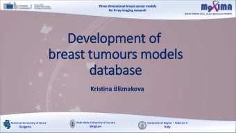 Development of  breast tumours models  database  Kristina Bliznakova  Katholieke University of