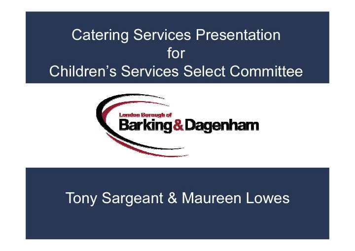 catering services presentation for children s services