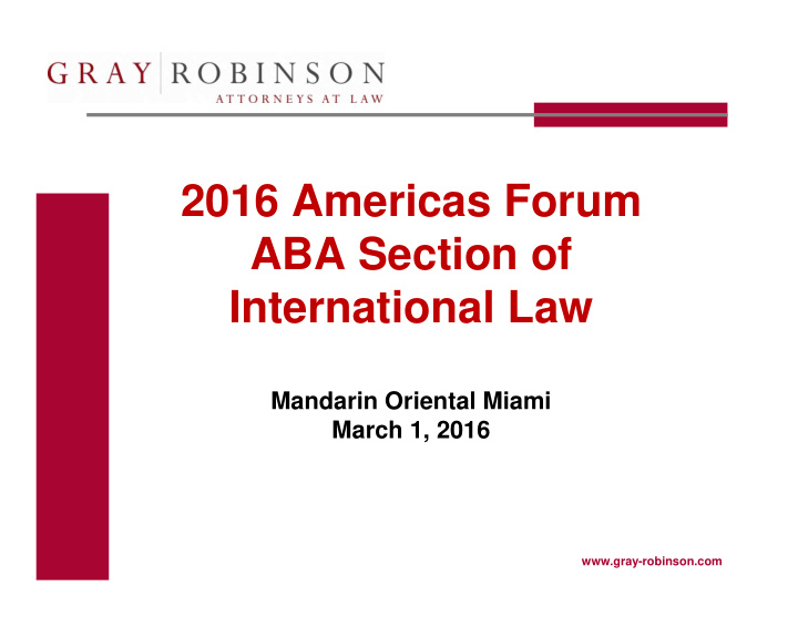 2016 americas forum aba section of international law