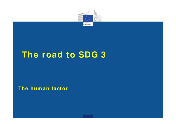 the road to sdg 3