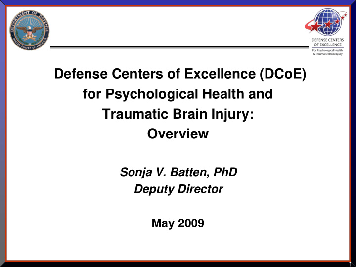 defense centers of excellence dcoe for psychological