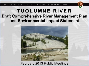 TUOLUMNE RIVER  Draft Comprehensive River Management Plan  and Environmental Impact Statement