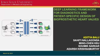 DEEP LEARNING FRAMEWORK  FOR DIAGNOSTICS AND  PATIENT-SPECIFIC DESIGN OF  BIOPROSTHETIC HEART