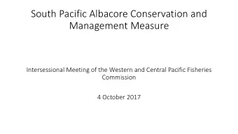 Management Measure  Intersessional Meeting of the Western and Central Pacific Fisheries  Commission