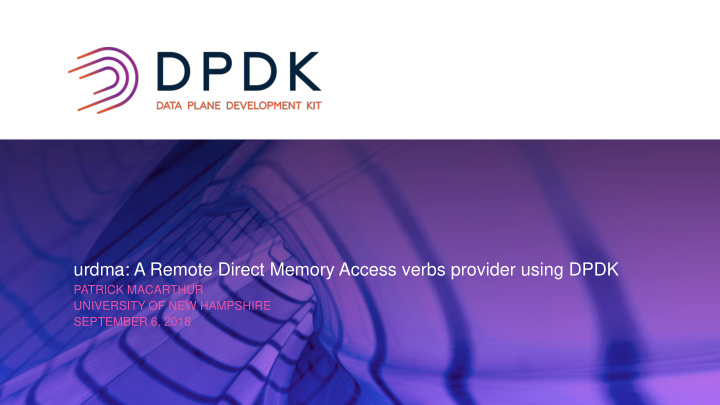 urdma a remote direct memory access verbs provider using