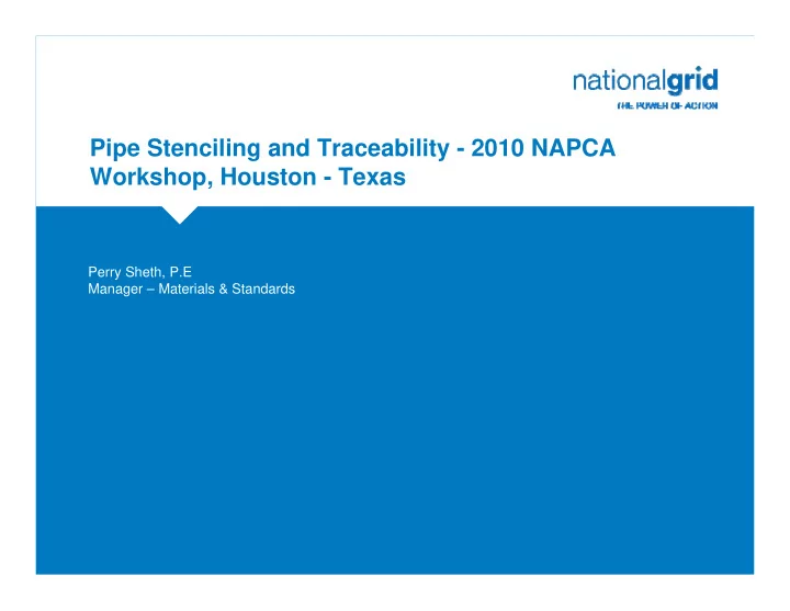 pipe stenciling and traceability 2010 napca workshop