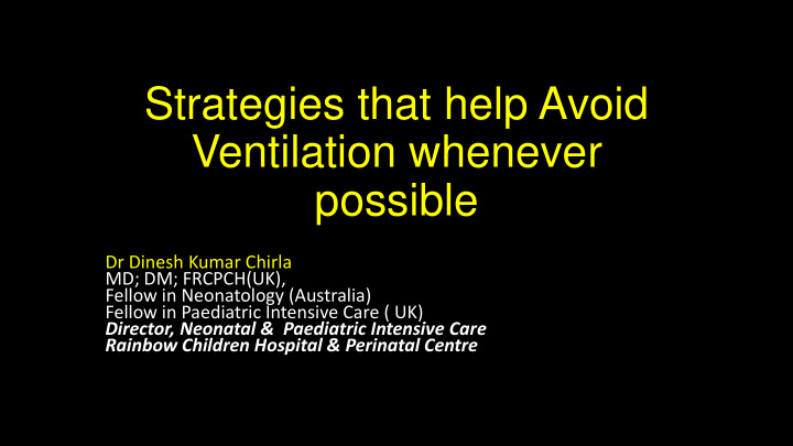 ventilation whenever
