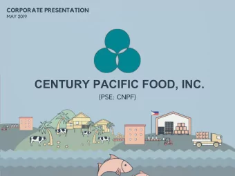 CENTURY PACIFIC FOOD, INC.  (PSE: CNPF)  Company Overview  SNAPSHOT  FULL-YEAR FINANCIALS  Revenues