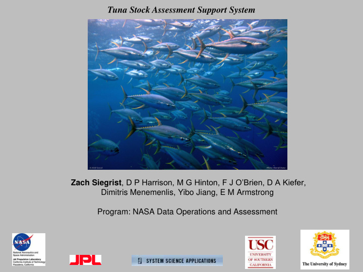 tuna stock assessment support system zach siegrist d p