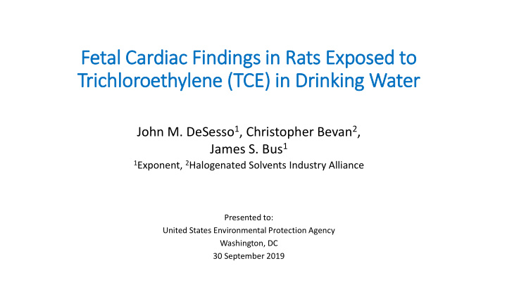 fetal cardiac fin indings in in rats exposed to tri