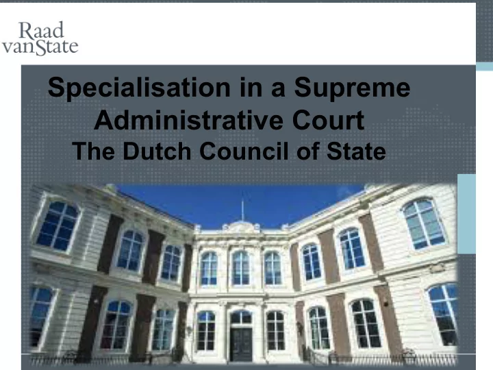 specialisation in a supreme