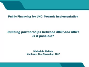 Thinking about the relationship between the Ministry of Health  and the Ministry of Finance when