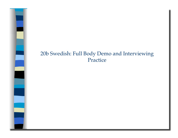 practice 20b swedish full body demo and interviewing