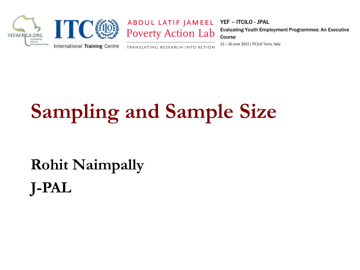 sampling and sample size