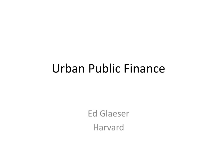 urban public finance