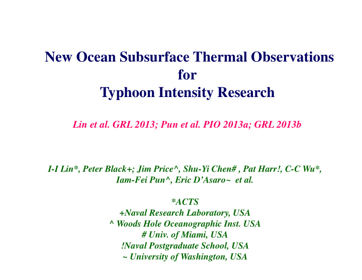new ocean subsurface thermal observations for typhoon