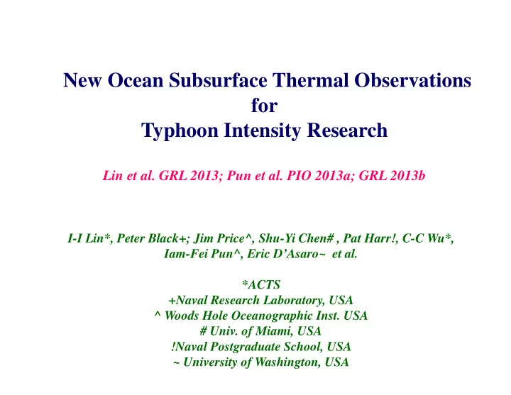 new ocean subsurface thermal observations for typhoon