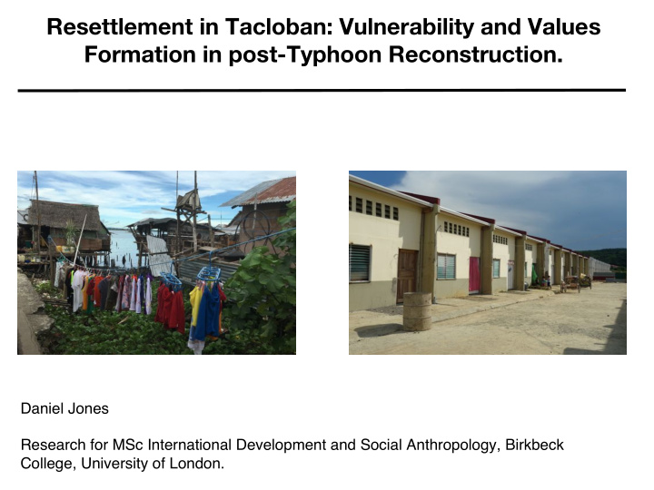 resettlement in tacloban vulnerability and values