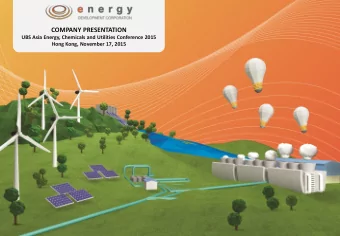 COMPANY PRESENTATION  UBS Asia Energy, Chemicals and Utilities Conference 2015  Hong Kong, November