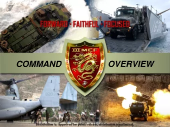 COMMAND  OVERVIEW  1  Distribution A: Approved for public release, distribution is unlimited.