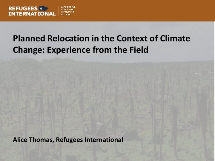 planned relocation in the context of climate