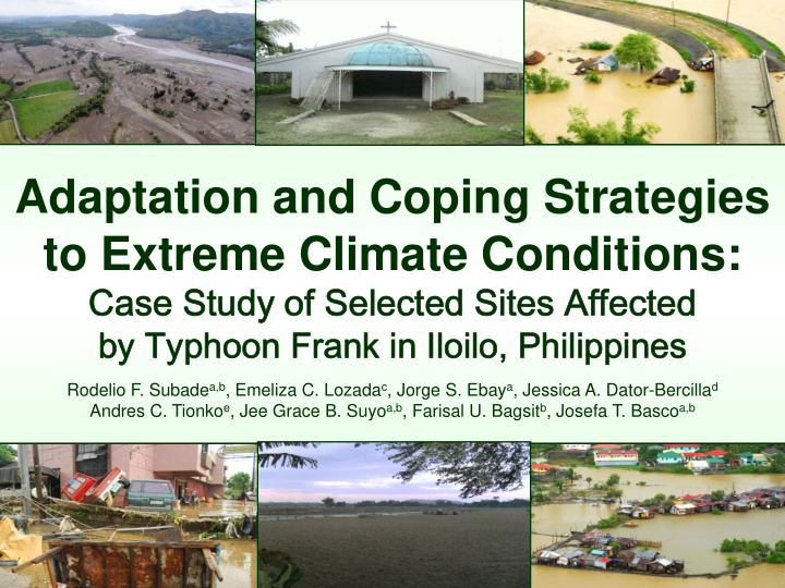 adaptation and coping strategies to extreme climate