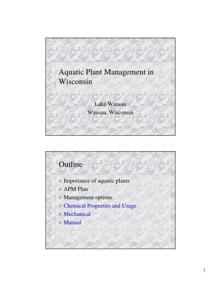 a aquatic plant management in ti pl t m t i wisconsin